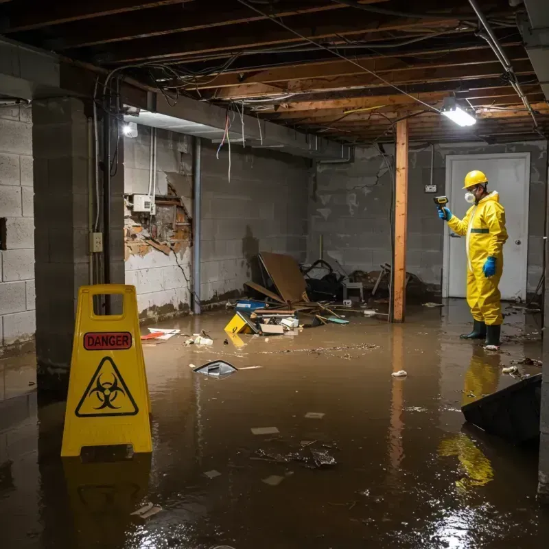 Flooded Basement Electrical Hazard in Etowah, NC Property