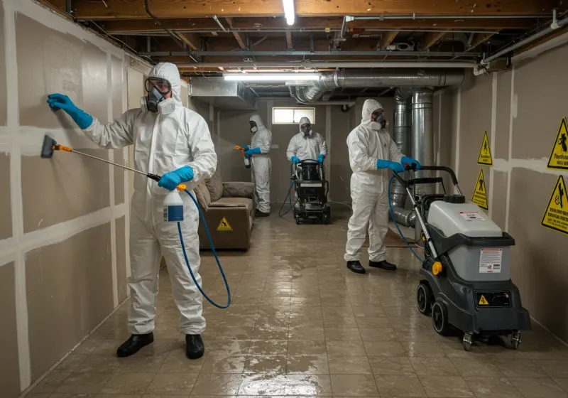 Basement Moisture Removal and Structural Drying process in Etowah, NC